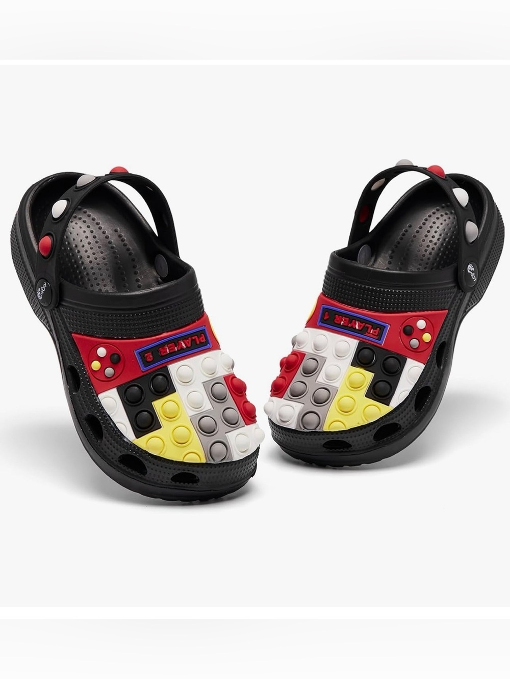 Off brand crocs style pop-it gamer kids shoes